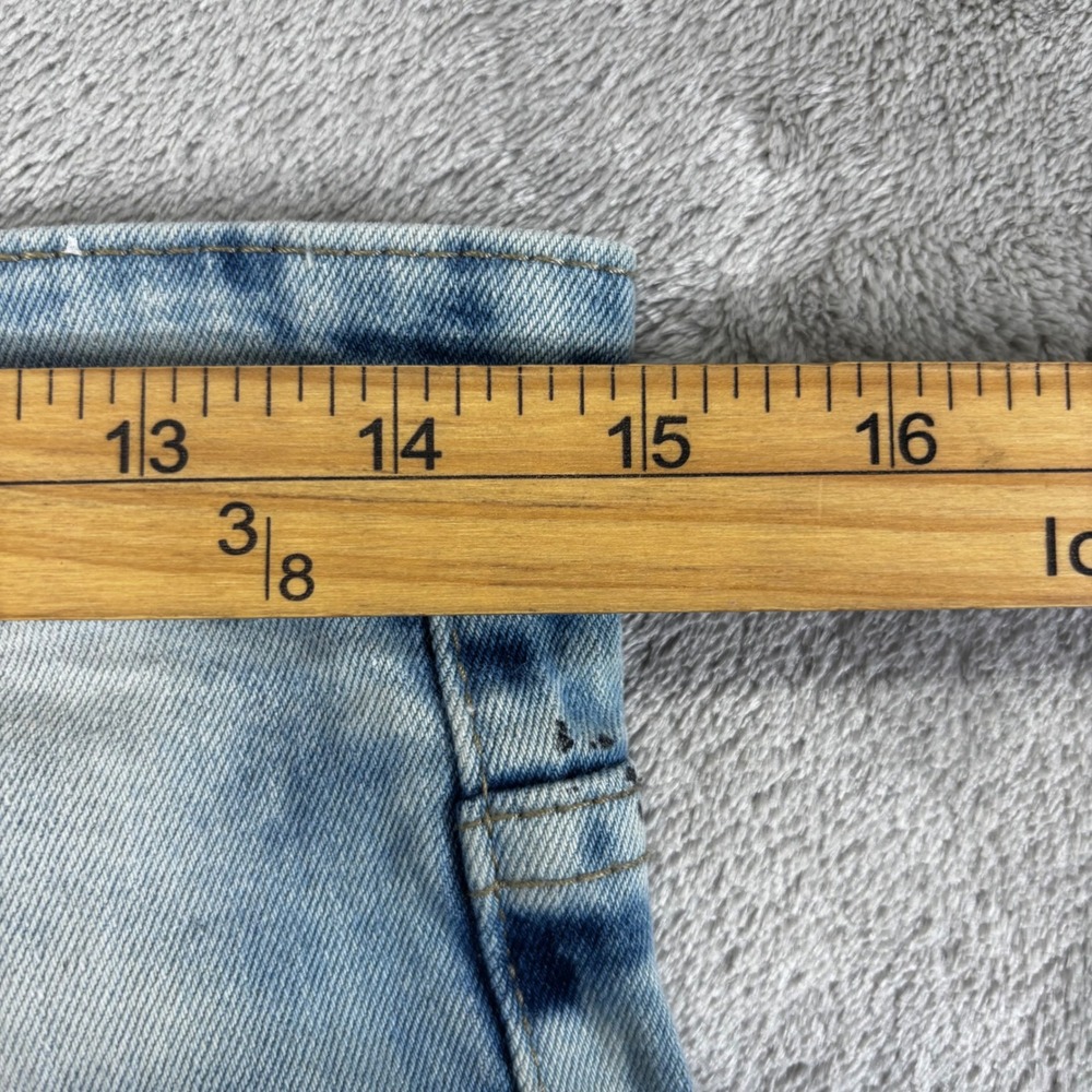 Rock Salt Denim Shorts Kids 16 Blue Distressed Paint Splatter Acid Wash - Picture 5 of 6